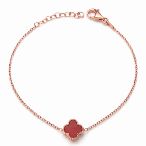 Narukvica Crvena detelina - rose gold srebro