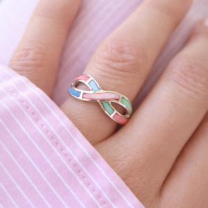 Infinity Pastel Prsten -  925 Srebro sa Pastelnim Detaljima