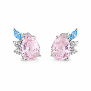 Srebrne minđuše Pink drop