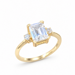 Zlatni prsten sa Emerald Cut cirkonom