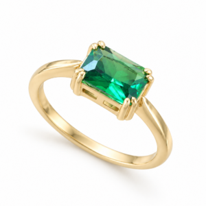 Prsten Green emerald cut