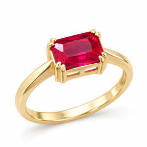 Prsten Red Emerald cut