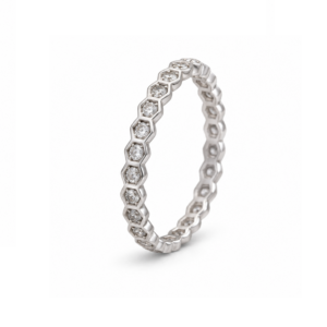 Srebrni prsten Eternity Hexa